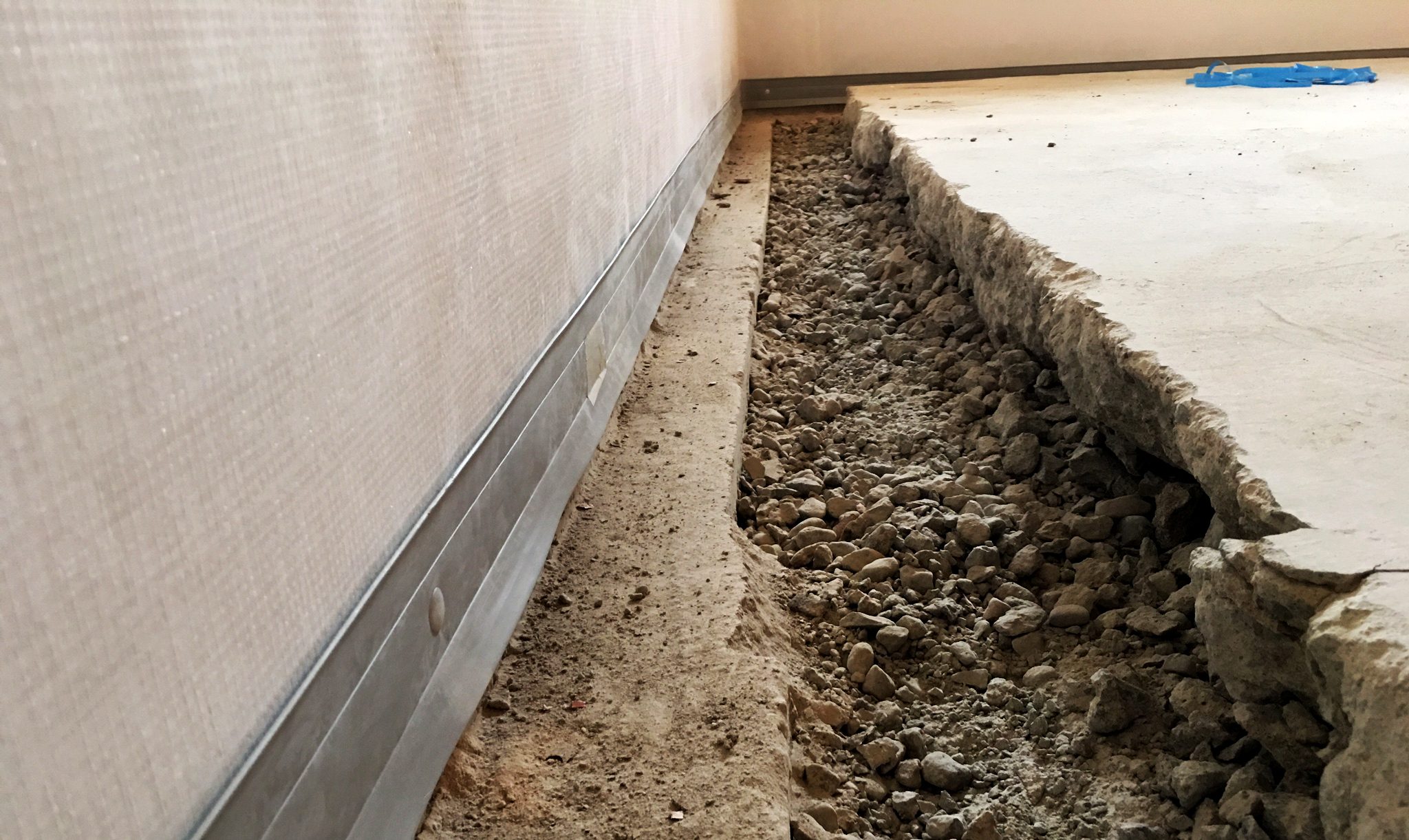 basement drainage installation